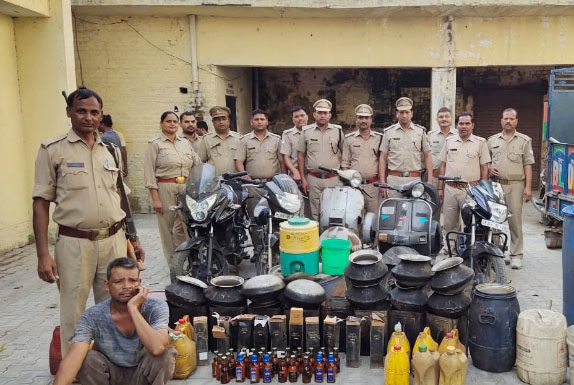 आबकारी विभाग ने बरामद की 215 लीटर कच्ची शराब, 180 भट्टी समेत 1630 किलो लहन किया नष्ट