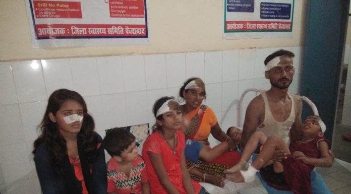 अयोध्या : छप्पर गिरने से एक ही परिवार के नौ लोग दबे, पुलिस ने सबको पहुंचाया अस्पताल