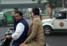 लखनऊ : बिना हेलमेट प्रियंका ने तोड़ा नियम, कटा 6,100 का चालान