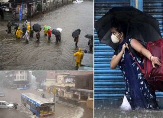 मुंबई में भारी बारिश के कारण हुए बाढ़ जैसे हालात