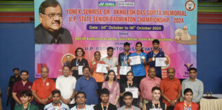 सिद्धार्थ और काजल ने जीती यूपी सीनियर स्टेट बैडमिंटन चैंपियनशिप